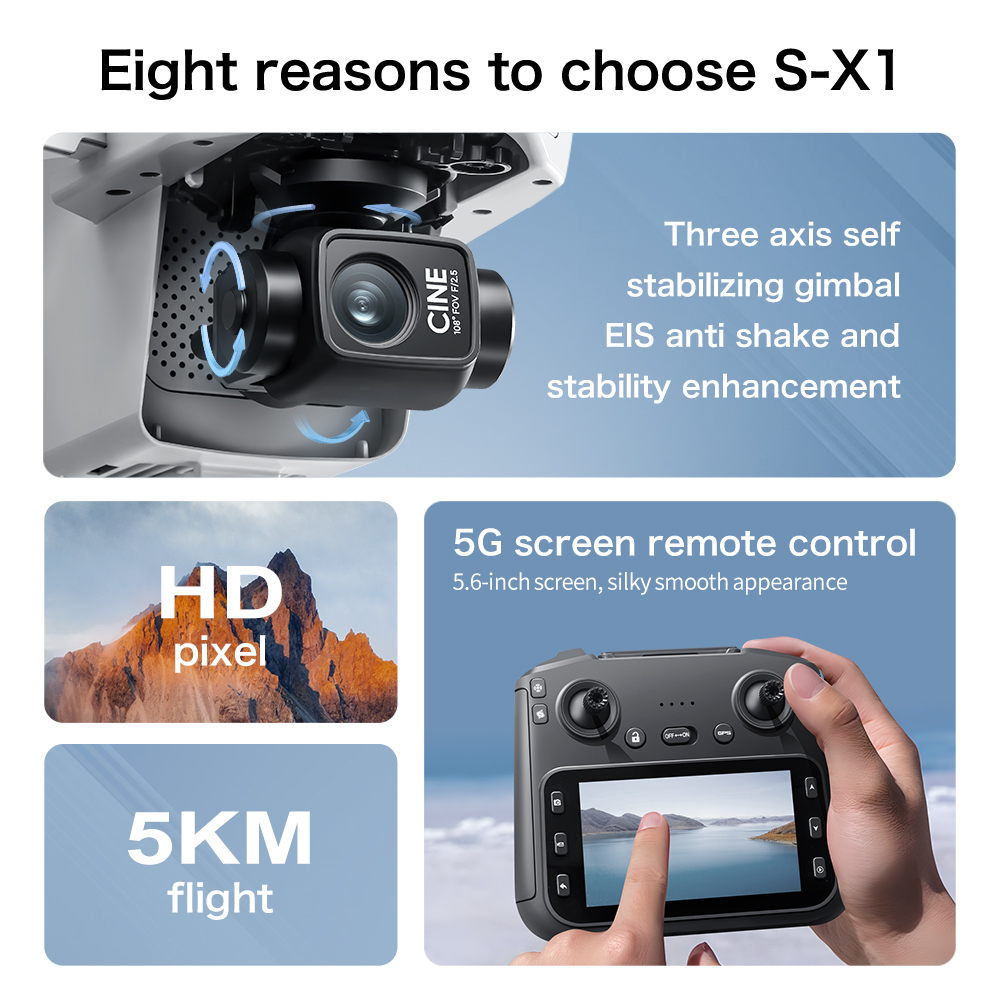 オリジナルS-X1ドローン 8K HD プロフェッショナル  - Drone Thermal Imaging のレビューと価格